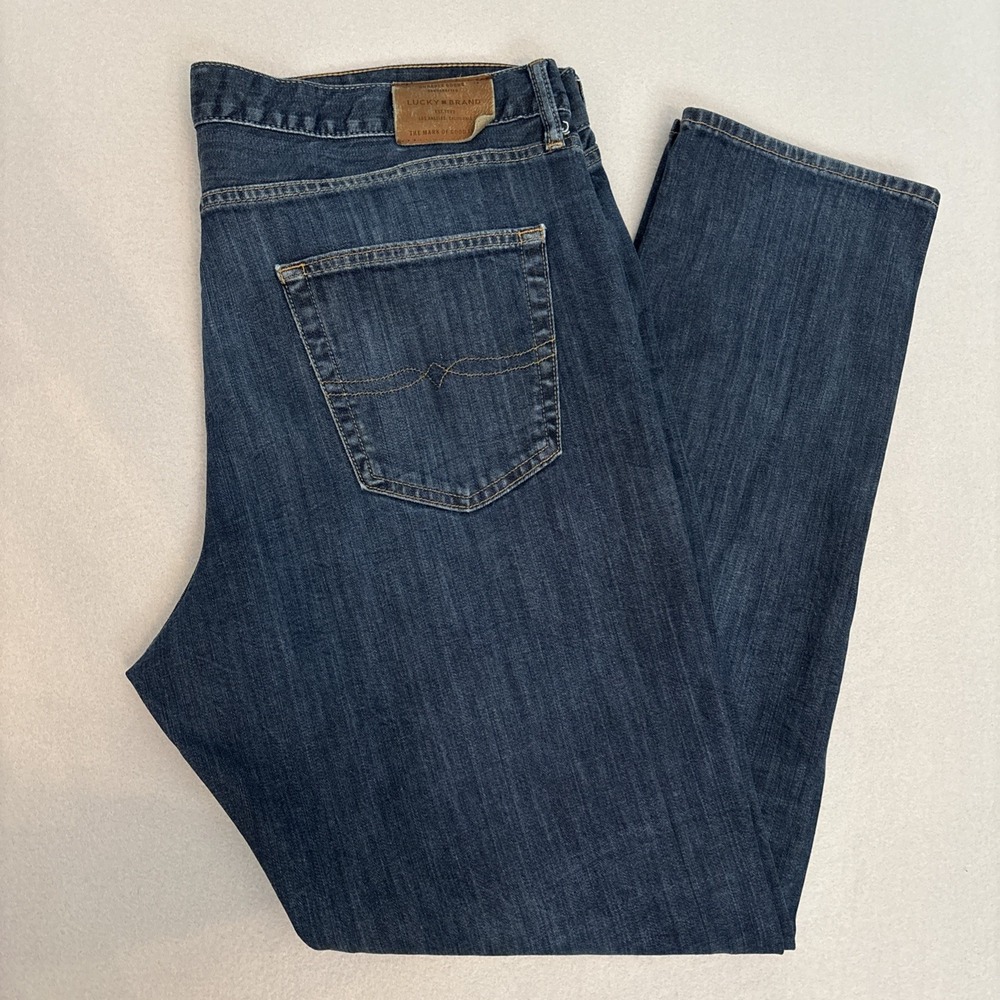 LUCKY BRAND 40x34‎ 410 athletic Slim Men's Dark Wash  Jeans EXCELLENT Fast Ship